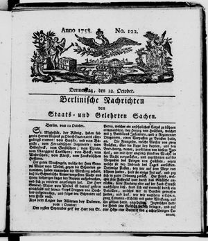 Berlinische Nachrichten von Staats- und gelehrten Sachen vom 12.10.1758