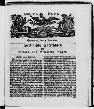 Berlinische Nachrichten von Staats- und gelehrten Sachen vom 04.11.1758