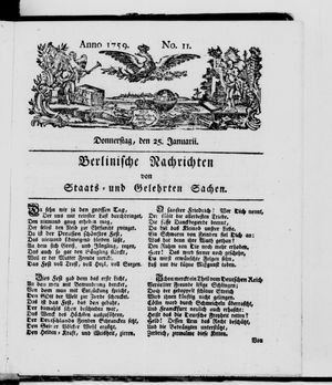 Berlinische Nachrichten von Staats- und gelehrten Sachen vom 25.01.1759
