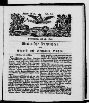 Berlinische Nachrichten von Staats- und gelehrten Sachen vom 26.05.1759