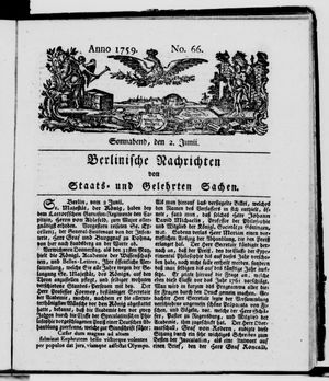 Berlinische Nachrichten von Staats- und gelehrten Sachen vom 02.06.1759