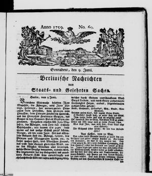 Berlinische Nachrichten von Staats- und gelehrten Sachen vom 09.06.1759