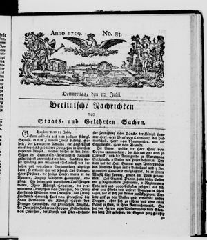 Berlinische Nachrichten von Staats- und gelehrten Sachen vom 12.07.1759