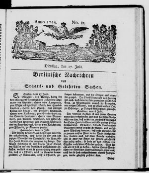 Berlinische Nachrichten von Staats- und gelehrten Sachen vom 17.07.1759