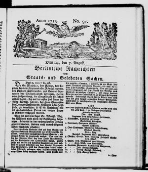 Berlinische Nachrichten von Staats- und gelehrten Sachen vom 07.08.1759