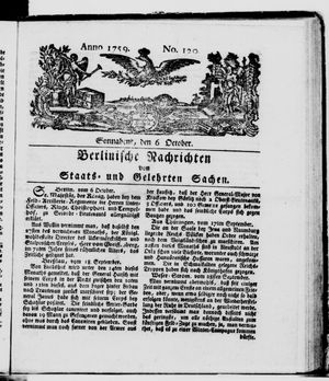 Berlinische Nachrichten von Staats- und gelehrten Sachen vom 06.10.1759