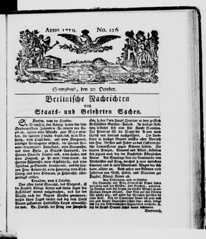 Berlinische Nachrichten von Staats- und gelehrten Sachen vom 20.10.1759