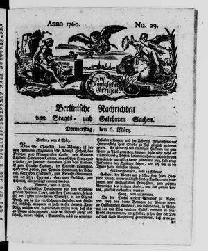 Berlinische Nachrichten von Staats- und gelehrten Sachen vom 06.03.1760