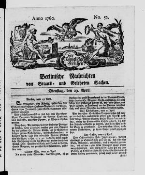 Berlinische Nachrichten von Staats- und gelehrten Sachen vom 29.04.1760