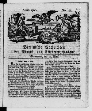 Berlinische Nachrichten von Staats- und gelehrten Sachen vom 10.05.1760