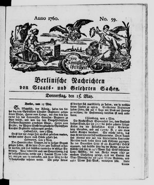 Berlinische Nachrichten von Staats- und gelehrten Sachen vom 15.05.1760