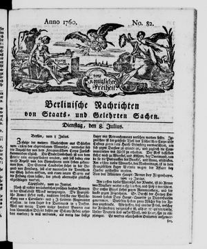 Berlinische Nachrichten von Staats- und gelehrten Sachen vom 08.07.1760