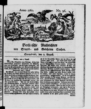 Berlinische Nachrichten von Staats- und gelehrten Sachen vom 09.08.1760