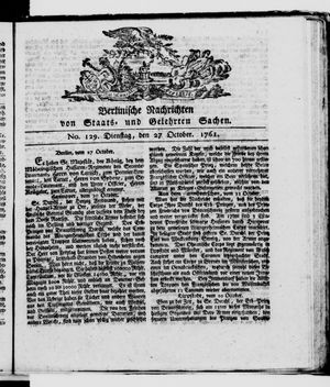 Berlinische Nachrichten von Staats- und gelehrten Sachen vom 27.10.1761