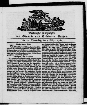 Berlinische Nachrichten von Staats- und gelehrten Sachen vom 04.03.1762