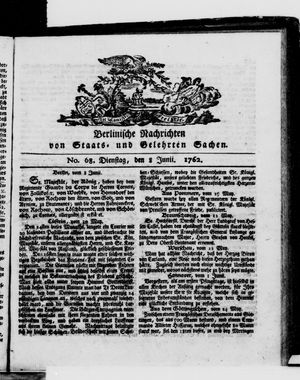 Berlinische Nachrichten von Staats- und gelehrten Sachen vom 08.06.1762