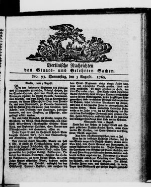 Berlinische Nachrichten von Staats- und gelehrten Sachen vom 05.08.1762
