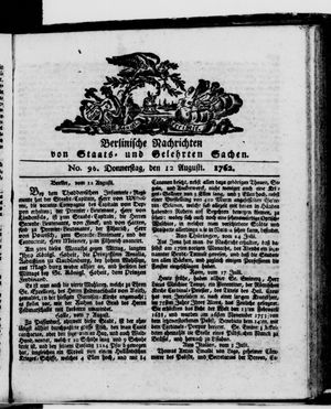 Berlinische Nachrichten von Staats- und gelehrten Sachen vom 12.08.1762