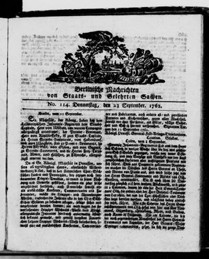 Berlinische Nachrichten von Staats- und gelehrten Sachen vom 23.09.1762