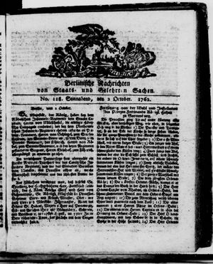 Berlinische Nachrichten von Staats- und gelehrten Sachen vom 02.10.1762