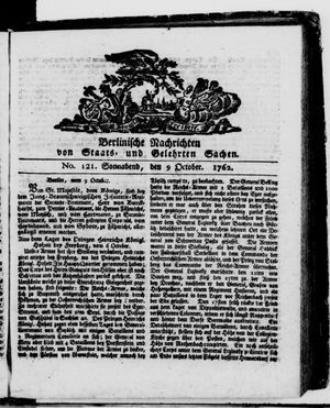 Berlinische Nachrichten von Staats- und gelehrten Sachen vom 09.10.1762