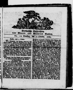 Berlinische Nachrichten von Staats- und gelehrten Sachen vom 12.10.1762