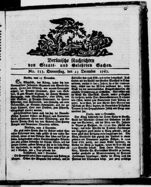 Berlinische Nachrichten von Staats- und gelehrten Sachen vom 23.12.1762