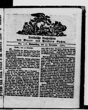 Berlinische Nachrichten von Staats- und gelehrten Sachen vom 30.12.1762