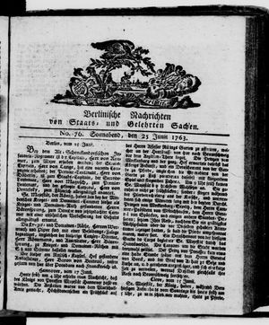 Berlinische Nachrichten von Staats- und gelehrten Sachen vom 25.06.1763