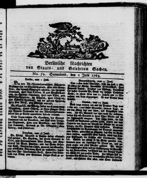 Berlinische Nachrichten von Staats- und gelehrten Sachen vom 02.07.1763