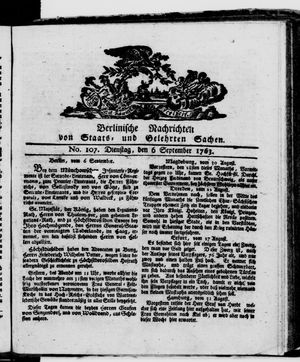 Berlinische Nachrichten von Staats- und gelehrten Sachen vom 06.09.1763