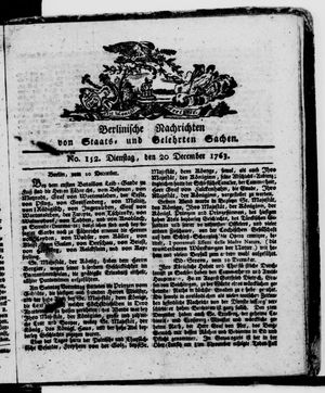 Berlinische Nachrichten von Staats- und gelehrten Sachen vom 20.12.1763