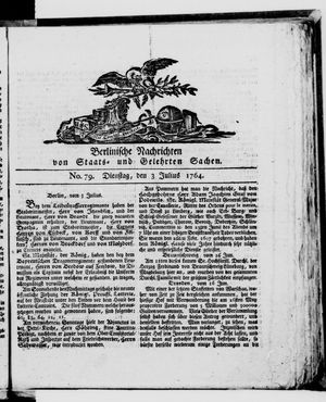 Berlinische Nachrichten von Staats- und gelehrten Sachen vom 03.07.1764