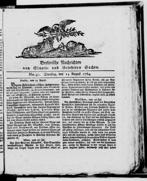 Berlinische Nachrichten von Staats- und gelehrten Sachen vom 14.08.1764