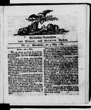 Berlinische Nachrichten von Staats- und gelehrten Sachen vom 09.03.1765