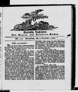 Berlinische Nachrichten von Staats- und gelehrten Sachen vom 09.11.1765
