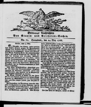Berlinische Nachrichten von Staats- und gelehrten Sachen vom 24.05.1766