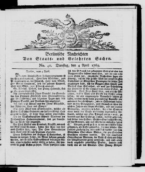 Berlinische Nachrichten von Staats- und gelehrten Sachen vom 04.04.1769