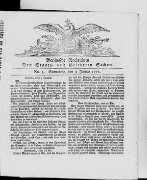 Berlinische Nachrichten von Staats- und gelehrten Sachen vom 05.01.1771