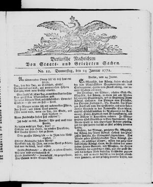 Berlinische Nachrichten von Staats- und gelehrten Sachen vom 24.01.1771