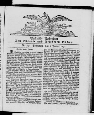 Berlinische Nachrichten von Staats- und gelehrten Sachen vom 08.06.1771