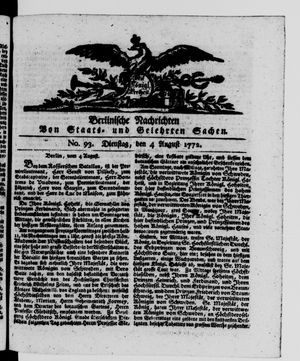 Berlinische Nachrichten von Staats- und gelehrten Sachen vom 04.08.1772