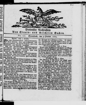 Berlinische Nachrichten von Staats- und gelehrten Sachen vom 09.10.1773