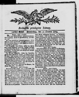 Berlinische Nachrichten von Staats- und gelehrten Sachen vom 21.10.1773