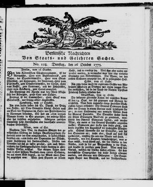 Berlinische Nachrichten von Staats- und gelehrten Sachen vom 26.10.1773