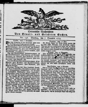 Berlinische Nachrichten von Staats- und gelehrten Sachen vom 07.12.1773