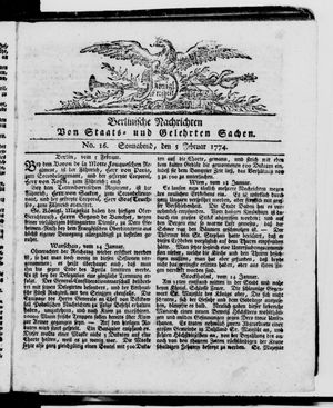 Berlinische Nachrichten von Staats- und gelehrten Sachen vom 05.02.1774