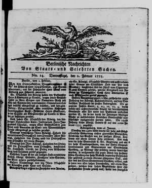 Berlinische Nachrichten von Staats- und gelehrten Sachen vom 02.02.1775