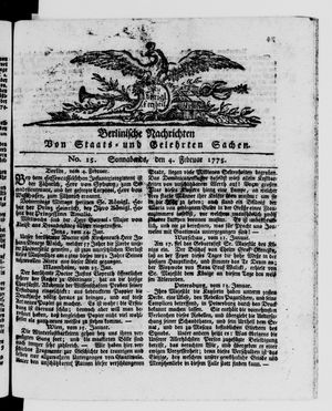 Berlinische Nachrichten von Staats- und gelehrten Sachen vom 04.02.1775