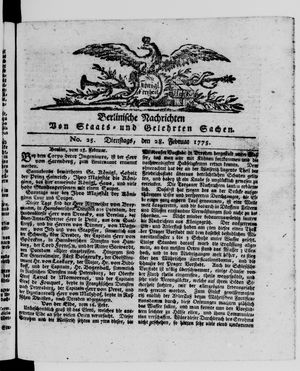 Berlinische Nachrichten von Staats- und gelehrten Sachen vom 28.02.1775
